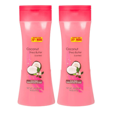 Coconut Shea Butter Body Wash 18 oz "2-PACK"