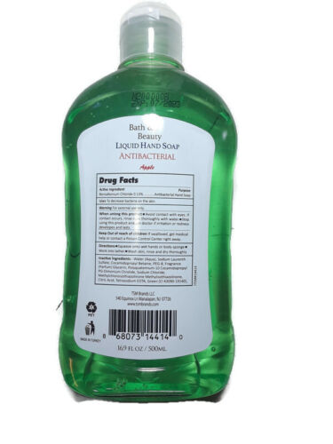 Bath & Beauty Liquid Hand Soap Antibacterial Apple 16.9 oz "2-PACK"