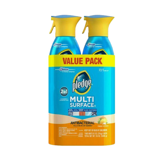 Pledge Fresh Citrus Multi-Surface Anti Bacterial Spray 9.7 oz "2-PACK"