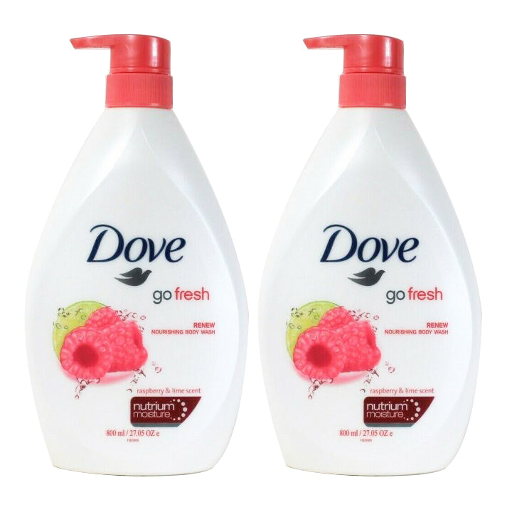 Dove Go fresh Rasperry & Lime scent Body Wash 800 ml 27.05 oz "2-PACK"
