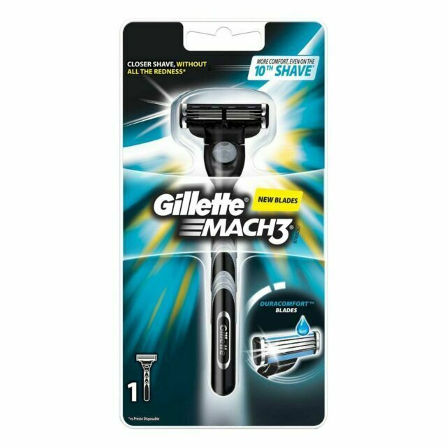 Gillette Mach3 Razor With One Cartridge Blade Mens Shaving
