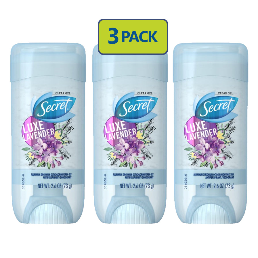 Secret Clear Gel Antiperspirant 2.6 oz Stick "3-PACK"