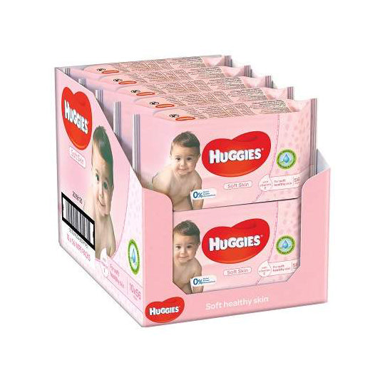 Huggies Baby 56 Wipes (Box of 10 packs)