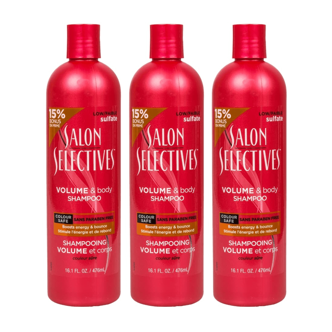 Salon Selectives Volume Body Shampoo Protect Enriched W/ Lemongrass 16.1 oz "3-PACK"