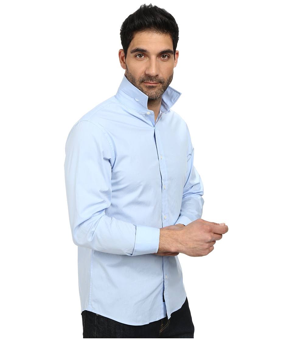 Michael Kors Tailored Fit Shirt (Steel Blue) Men's Long Sleeve