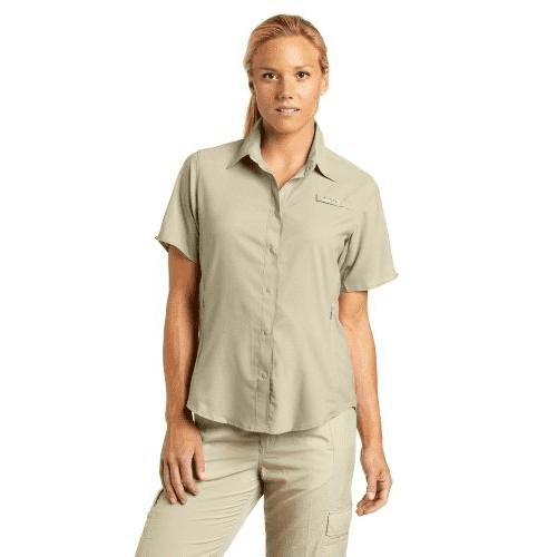 Columbia Tamiami II PFG Short Sleeve Shirt Womens Fossil (FL7277) X-SMALL