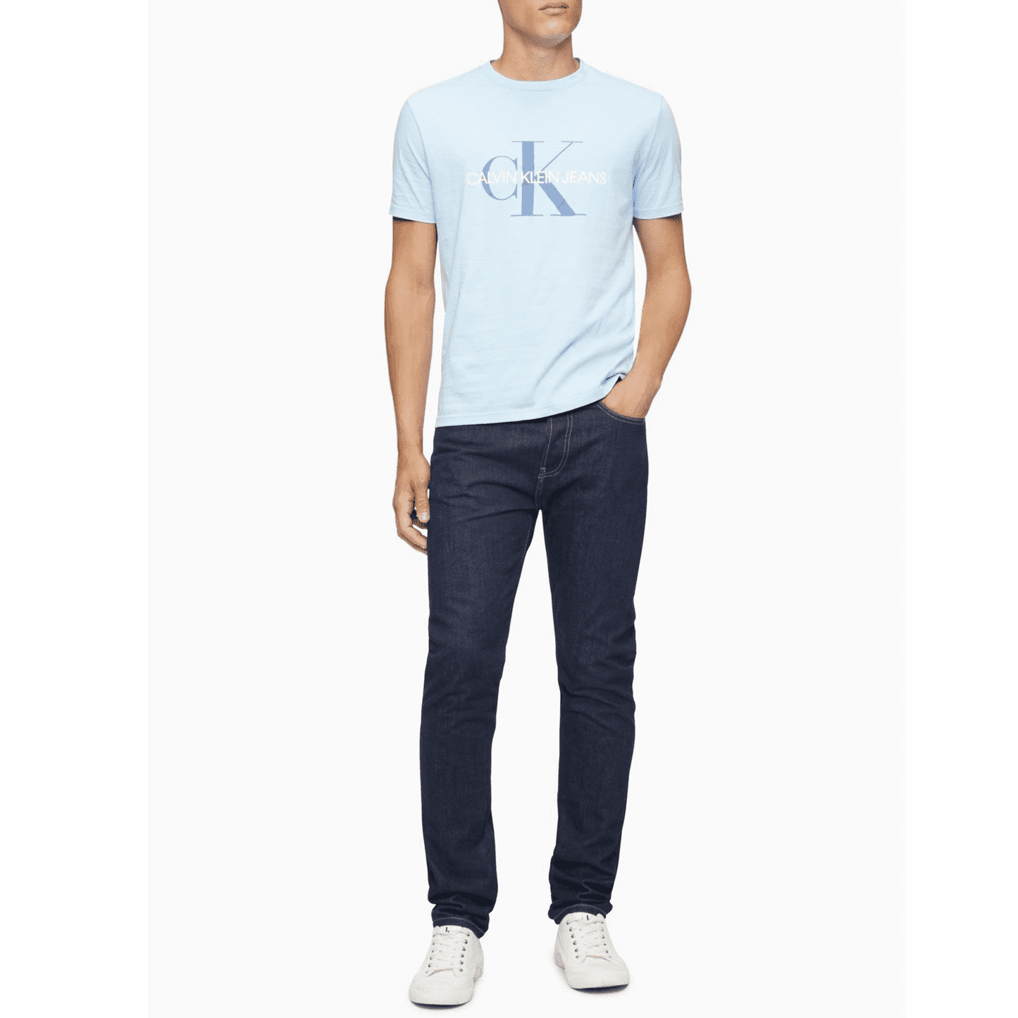 Calvin Klein Jeans Men's Monogram Logo Graphic T-Shirt Blue Cantrell (41VM883450)