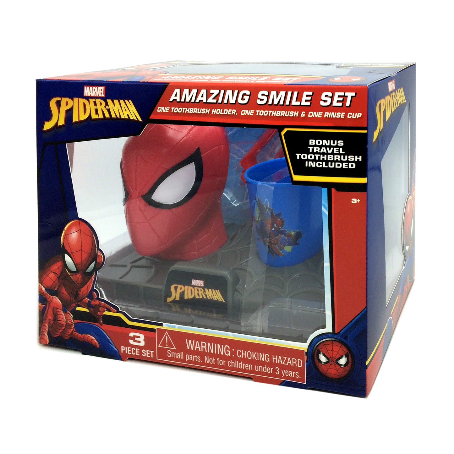 Spiderman Great Smile Toothbrush Set, Toothbrush Holder, Toothbrush & Rinse Cup
