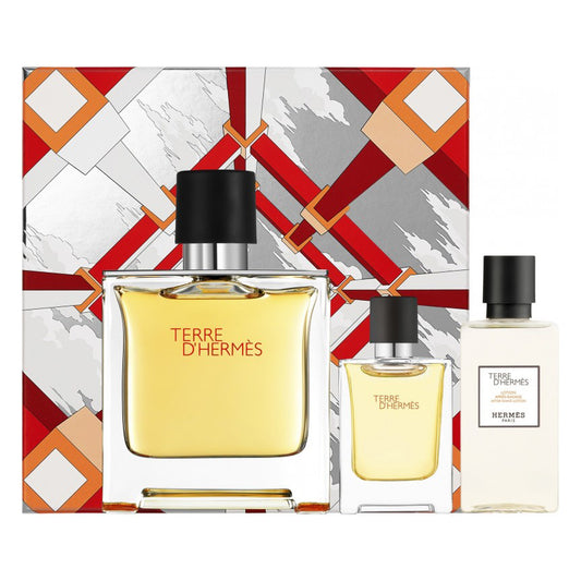 Hermes Terre d'Hermès Pure Perfume 3pc Gift seT EDP 2.5 oz 75 ml