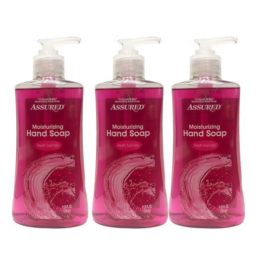 Hand Soap Moisturizing Fresh Berries 11.25 oz 333 ml "3-PACK" by Assured