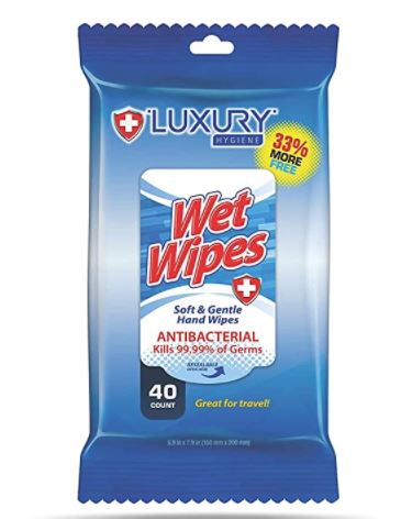 Luxury Hygiene Antibacterial Hand Sanitizer Wipes 40 Count