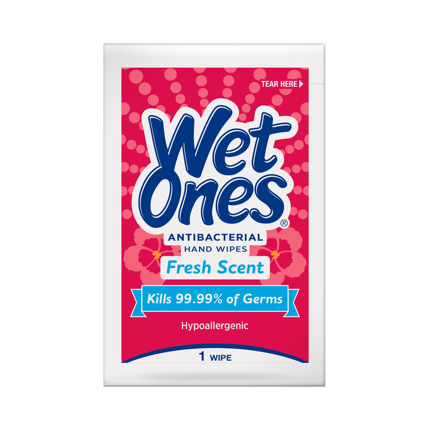 Wet Ones Antibacterial Hand Wipes Singles Dispenser, Fresh, 48 Ct