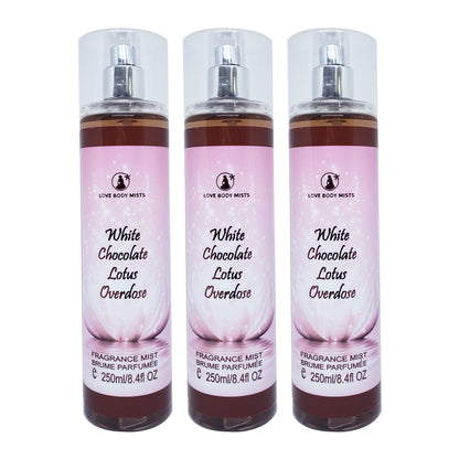 Love Body Mists Flowers and Fruits Spray 8.4 oz 250 ml 3-PACK
