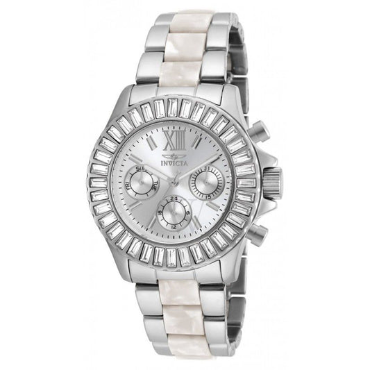 Invicta Women's Angel Stainless Steel and White Plastic Silver Tone Dial (18867)